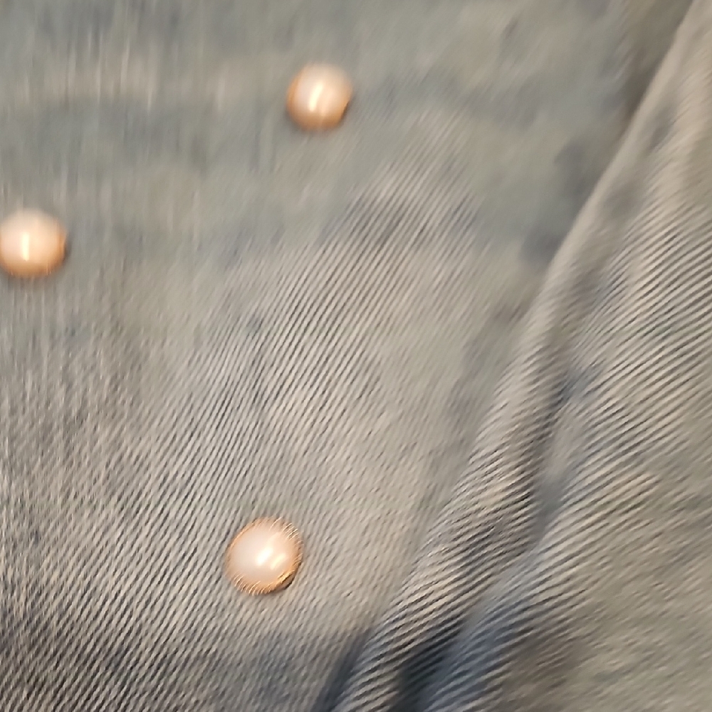 7 For All Mankind Blue Skinny Jeans with Pearl Details - Picture 7 of 10